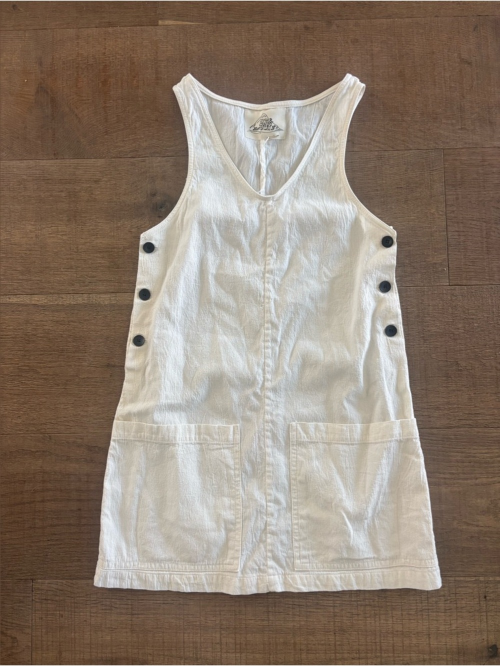 sugar candy mountain side button talk mini dress white